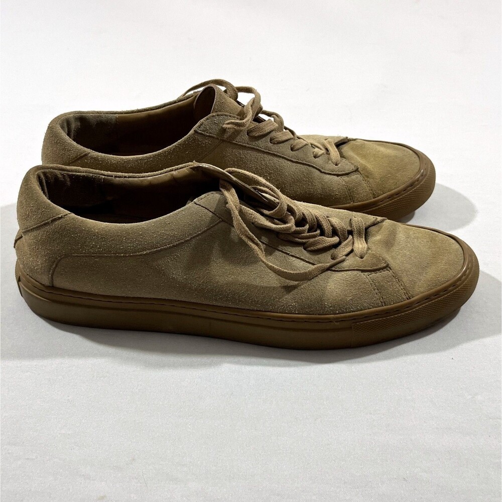 Koio Mens Capri Tonal Beige Tan Suede Leather Low Top Sneakers Shoes Sz 44 ITALY